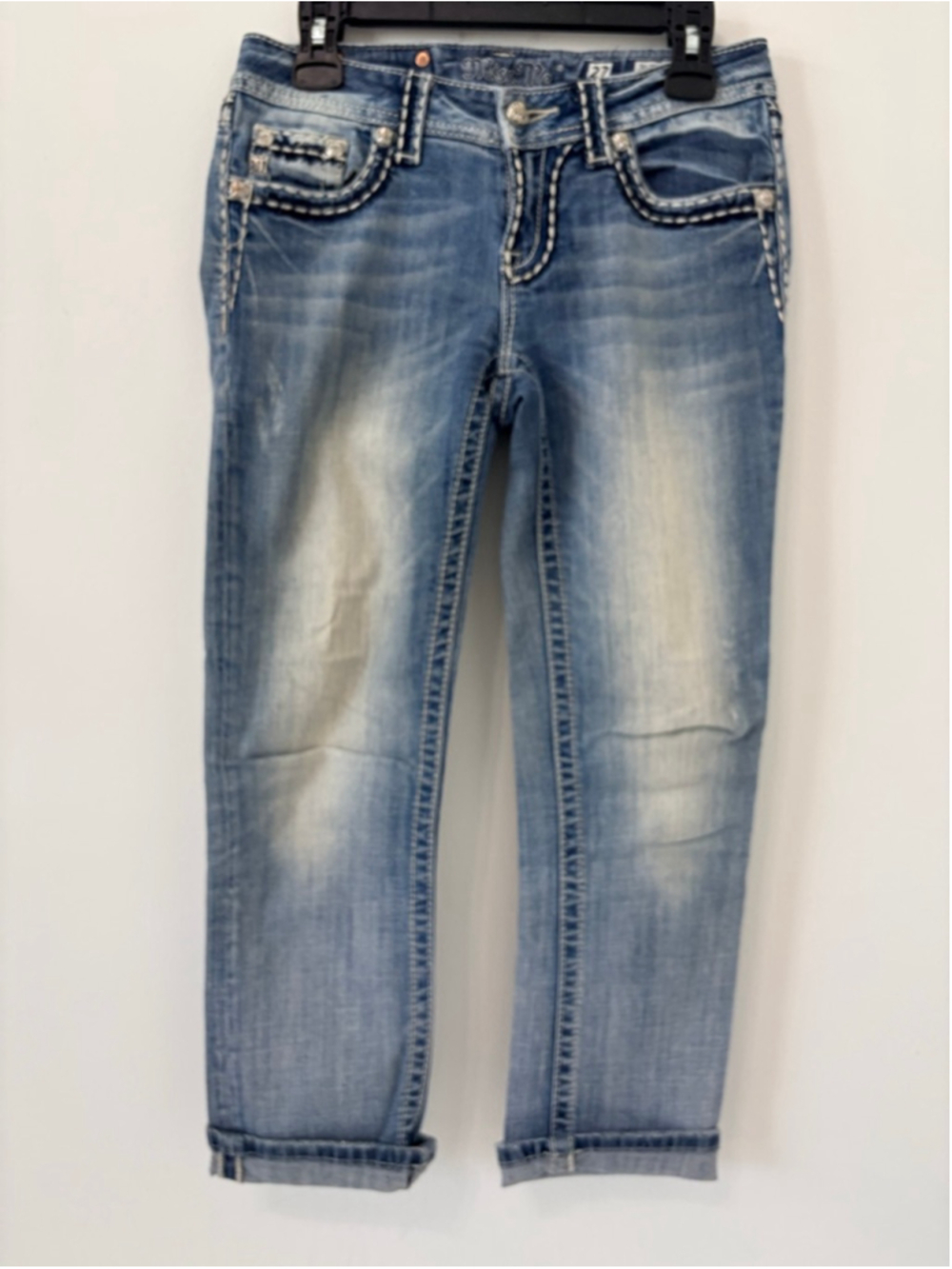 Miss Me Easy Capri Embellished Jeans Sz 27 EUC